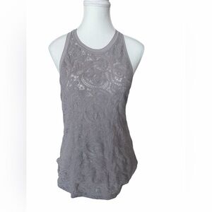 Wilfred Lace Racerback Tank Top Grey Paisley Lace Size L